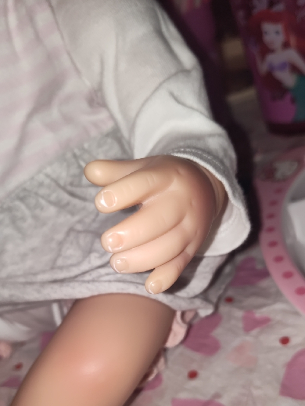 Reborn Pink and Cream Baby Doll with Heart-Print Hat - Picture 16 of 16
